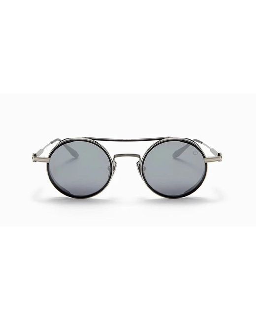 Akoni Accessoires ,Zwart ,Eris Zonnebril in het Metallic voor heren