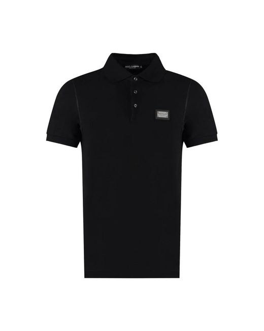 Dolce & Gabbana Logo Plaque Polo in het Black voor heren