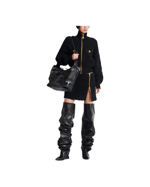 Tweed Jackets Balmain de color Black