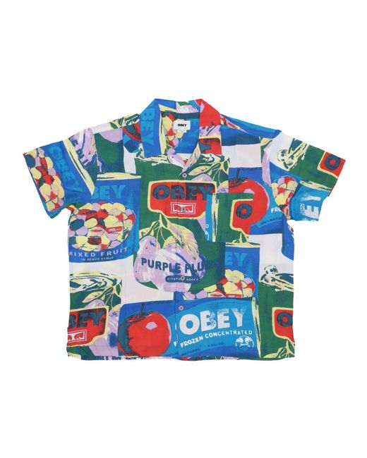 Obey Blue Short Sleeve Shirts for men