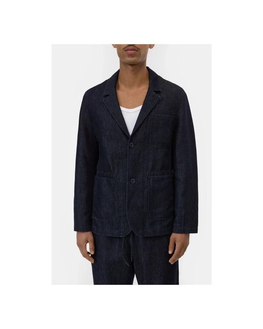 Closed Single-Breasted Blazer in het Blue voor heren