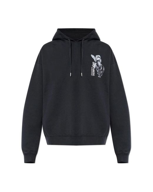 DSquared² Hoodies & Sweatvesten ,Zwart ,Katoen Sweatshirt Met Logo in het Blue voor heren