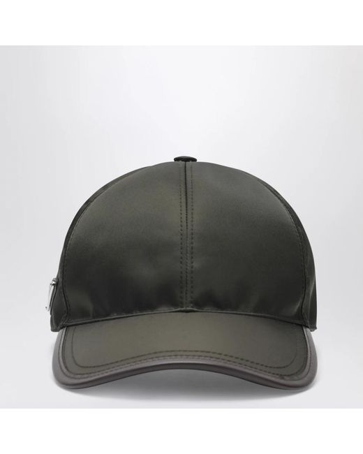 Prada Accessoires ,Zwart ,Nylon Re-Nylon Baseball Cap in het Black voor heren