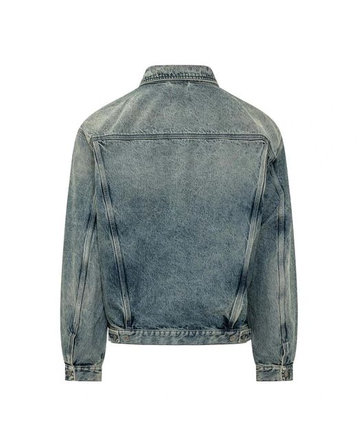 DIESEL Blue Denim Jackets for men