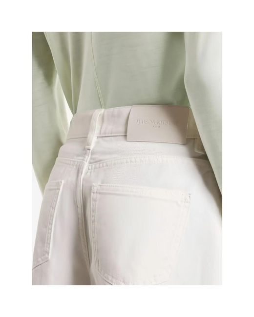 Maison Kitsuné White Denim Shorts