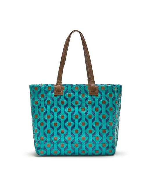 Maliparmi Blue Exotische webe einkaufs-tasche