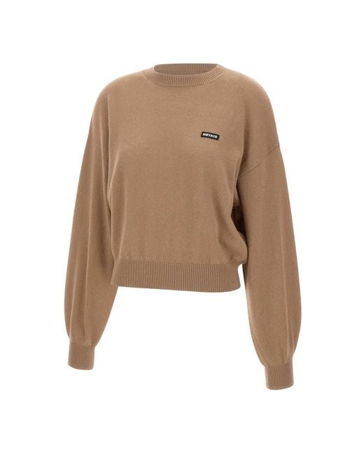 ROTATE BIRGER CHRISTENSEN Round-Neck Knitwear in het Natural