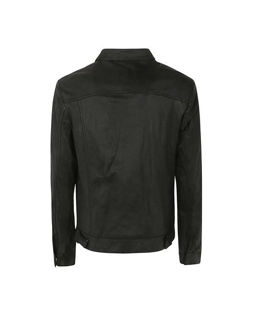 Giorgio Brato Schwarze bikerjacke in Green für Herren