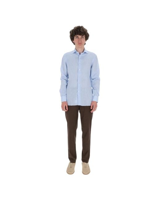 Borriello Blue Casual Shirts for men