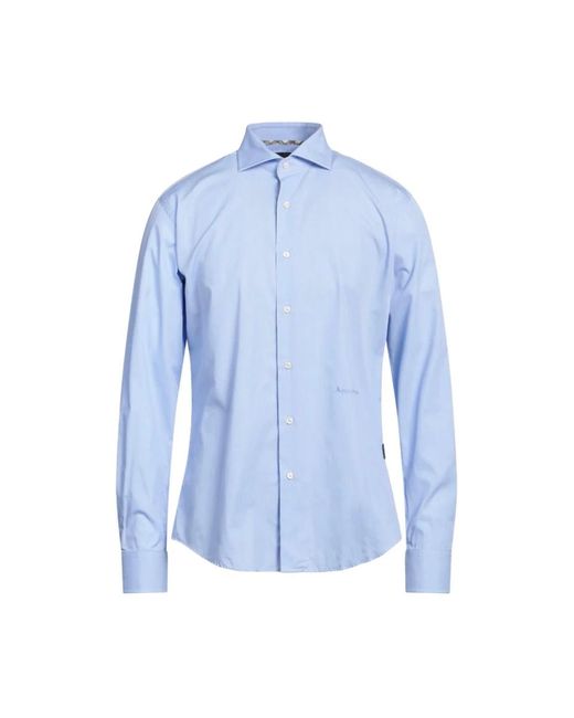Camicia in cotone con logo ricamato di Aquascutum in Blue da Uomo