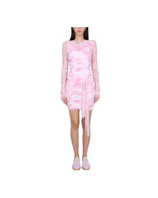 MSGM Mini Jurk Van Tule in het Pink