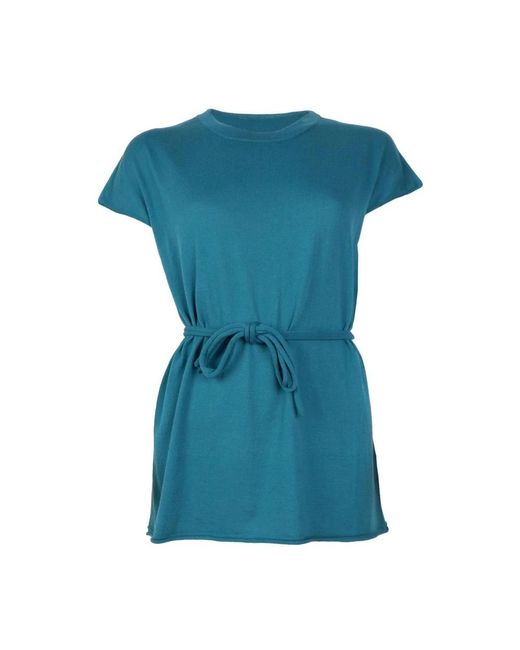 Alpha Studio Groene Katoenen Kimono Jurk in het Blue