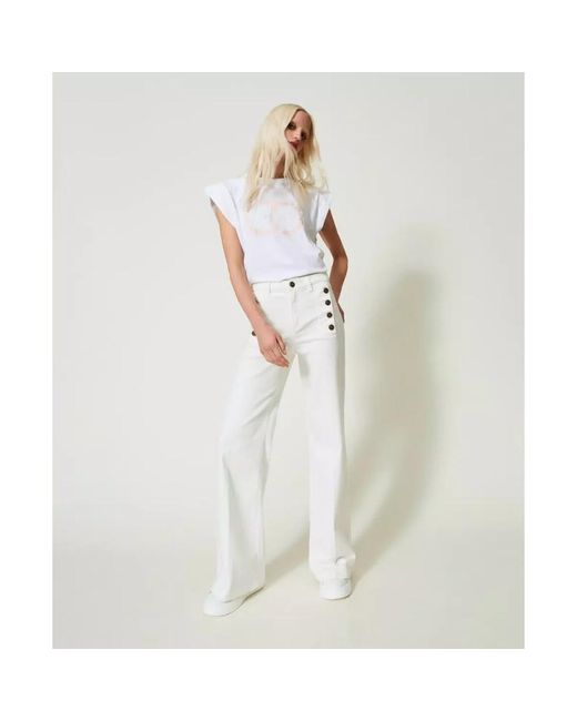 Twin Set White Flared Jeans