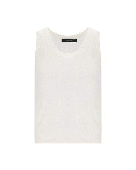 Weekend by Maxmara White Sleeveless Tops