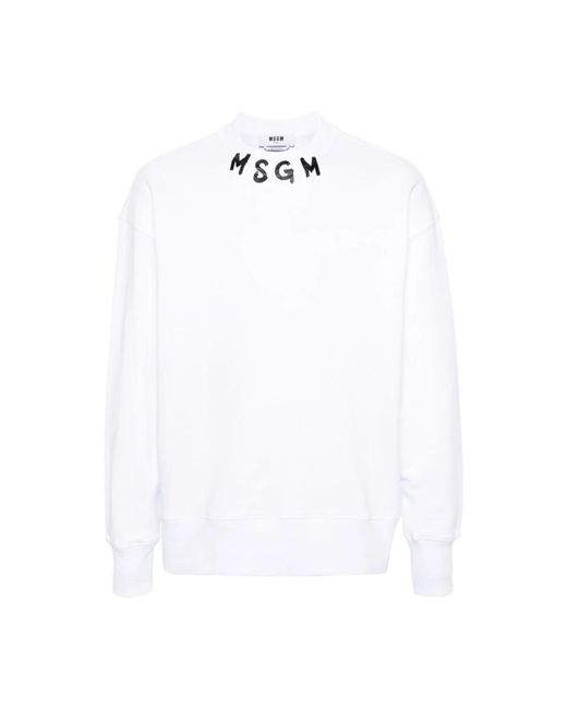 MSGM Logo kragen sweatshirt in White für Herren