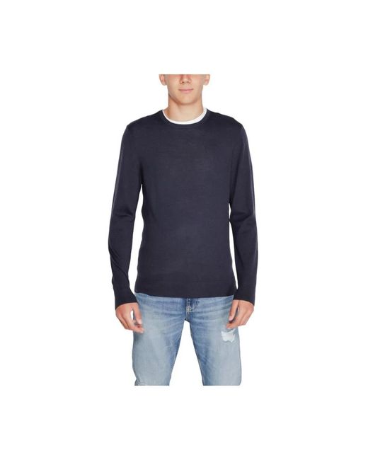 Calvin Klein Blue Round-Neck Knitwear for men