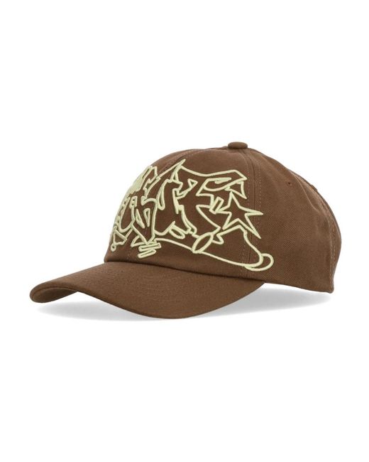Huf Accessoires ,Bruin ,Wol Bruine Curvy Snapback Hoed Met 3D Logo in het Brown