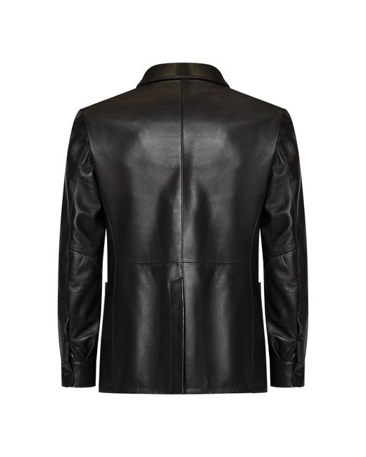 Franzese Collection Black Leather Jackets for men
