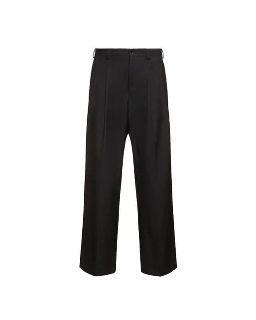 Laneus Flanellhose aus schwarzer wolle in Black für Herren