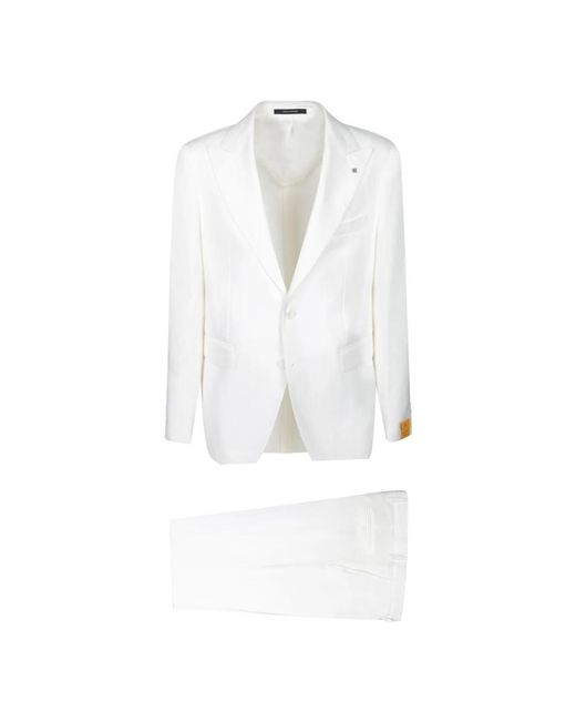 Tagliatore White Single Breasted Suits for men