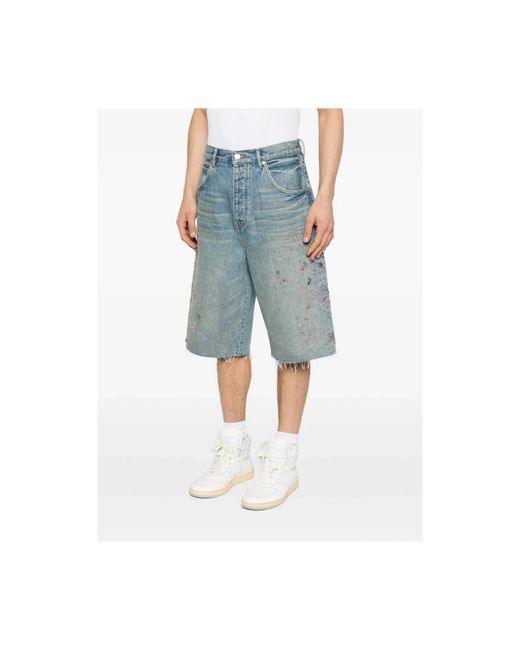 Purple Brand Blue Denim Shorts for men
