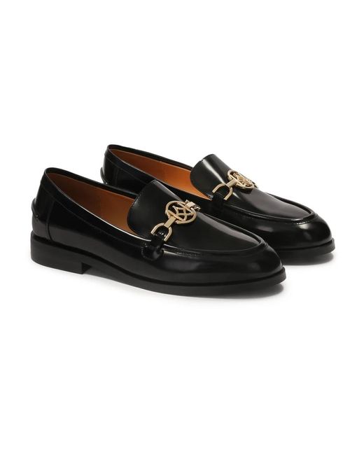 Kazar Black Schwarze Slip-On Halbschuhe Mit Metallverzierung