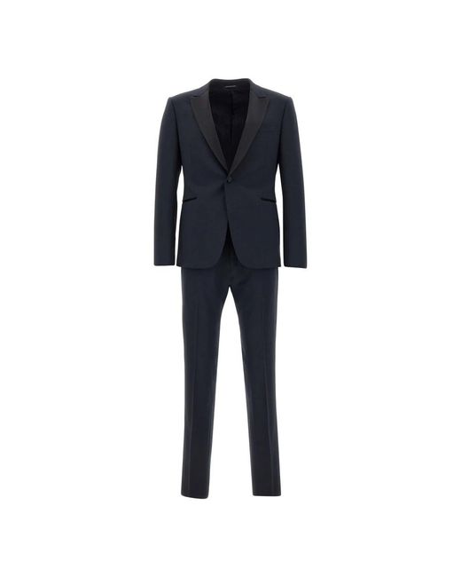 Emporio Armani Blue Single Breasted Suits for men