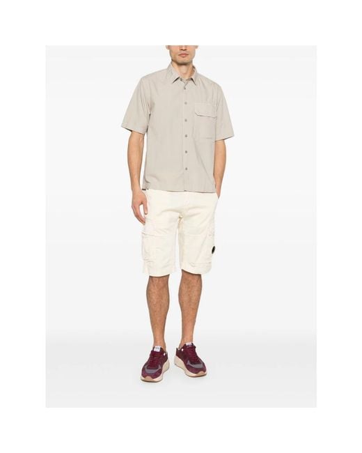 C P Company Natural Short Sleeve Shirts for men