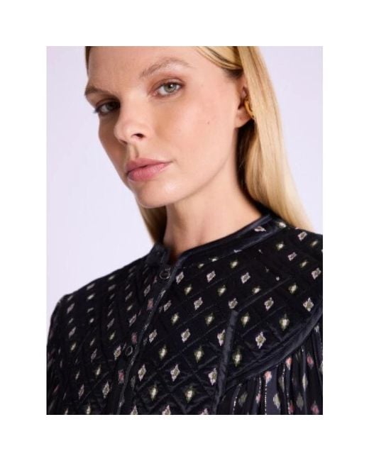 Berenice Overhemden ,Zwart ,Satijn Elegante Zwarte Blouse Met Satijnen Detail in het Black