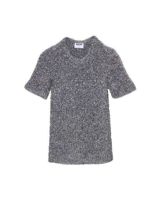 Moschino Gray Round-Neck Knitwear