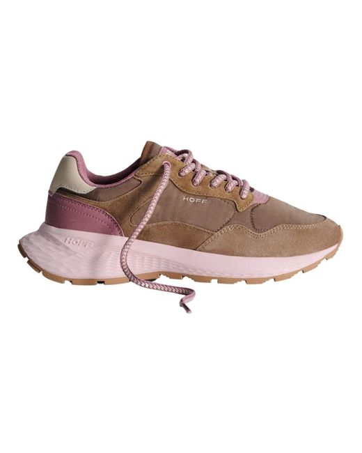 HOFF Schoenen ,Bruin ,Leer Leren Sneakers Met Memory Foam Voering in het Brown