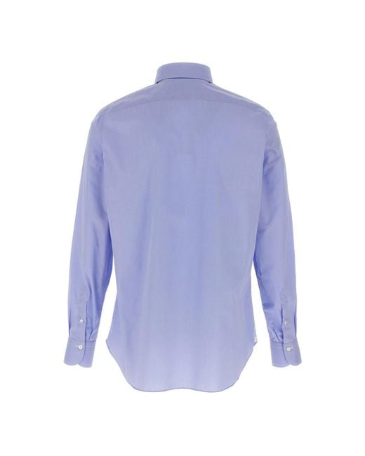 Finamore 1925 Blue Formal Shirts for men