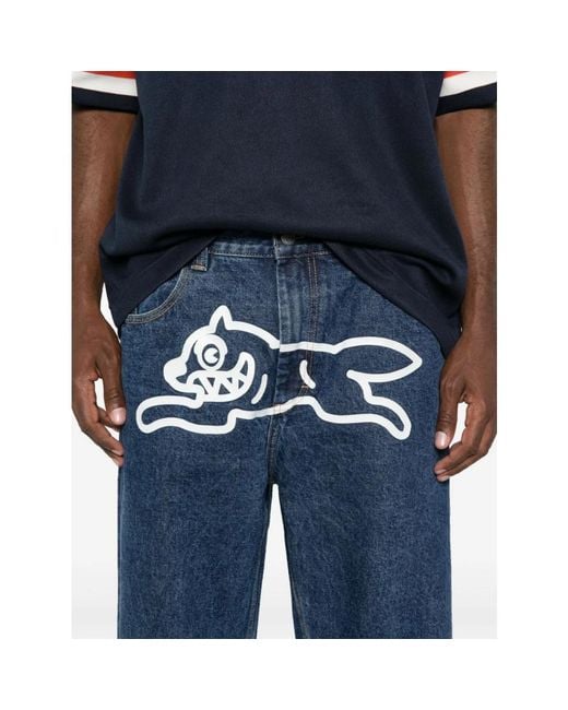 BBCICECREAM Blue Wide Jeans for men