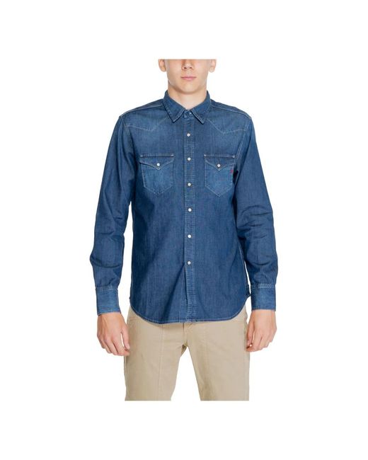 Denim Shirts di Replay in Blue da Uomo