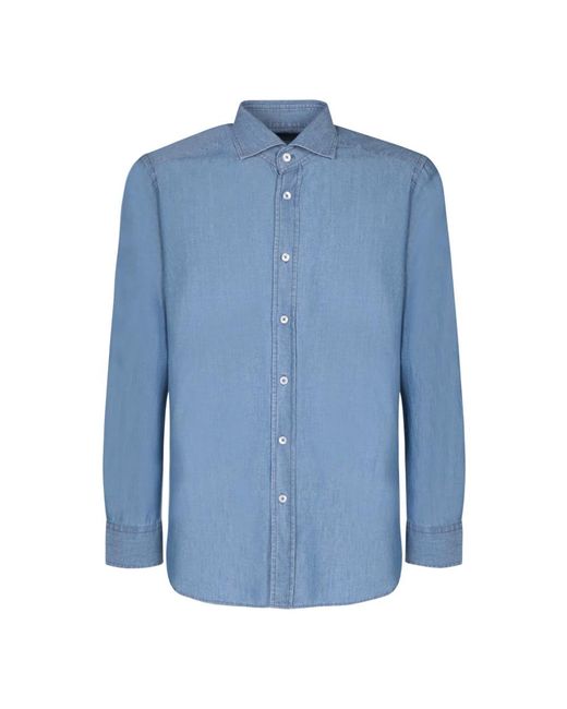 Dell'Oglio Blue Casual Shirts for men