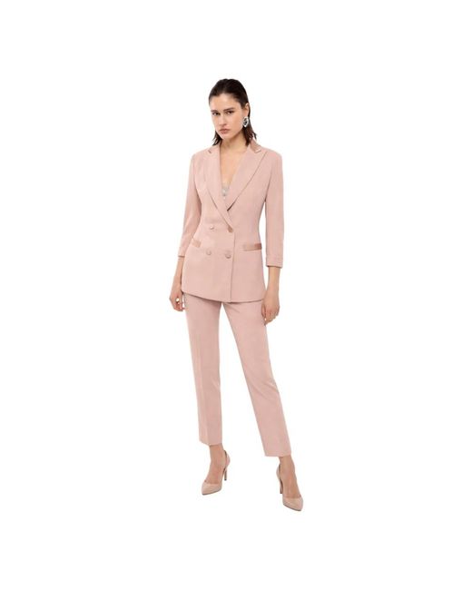 Imperial Double-Breasted Blazer in het Pink