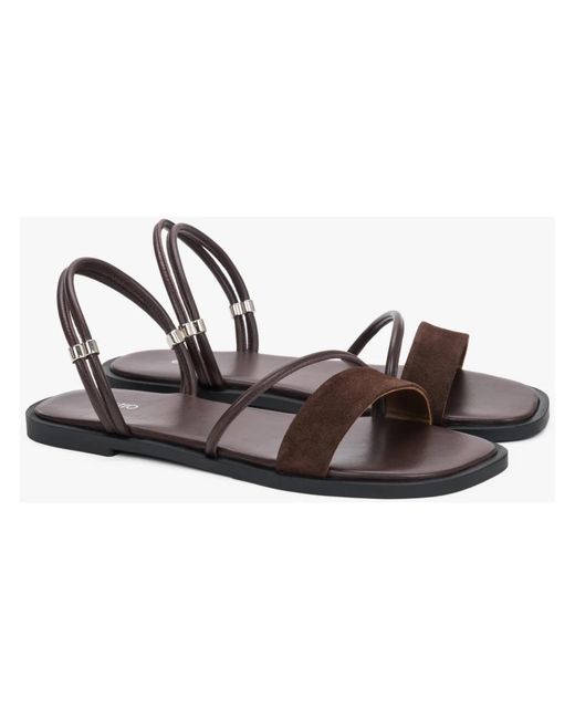 ESTRO Brown Flat Sandals