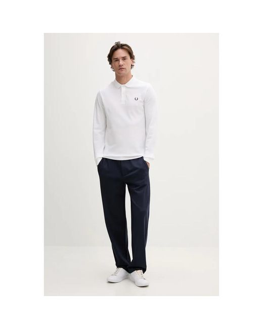 Fred Perry Long Sleeve Tops in het White voor heren