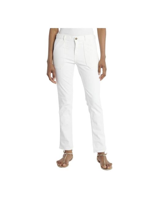 Ba&sh White Slim-Fit Trousers