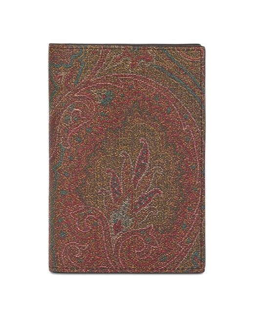 Etro Accessoires ,Veelkleurig ,Katoen Arnica Passport Case in het Brown voor heren