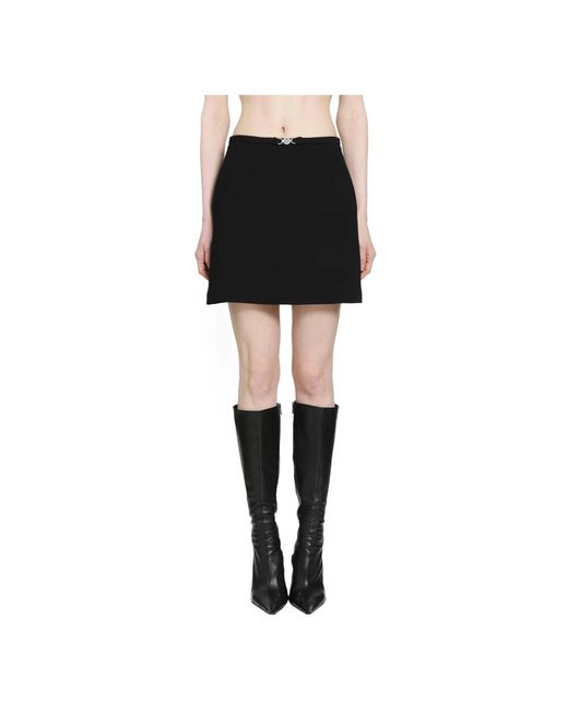 Versace Double-Wool Crepe A-Line Mini Rok in het Black