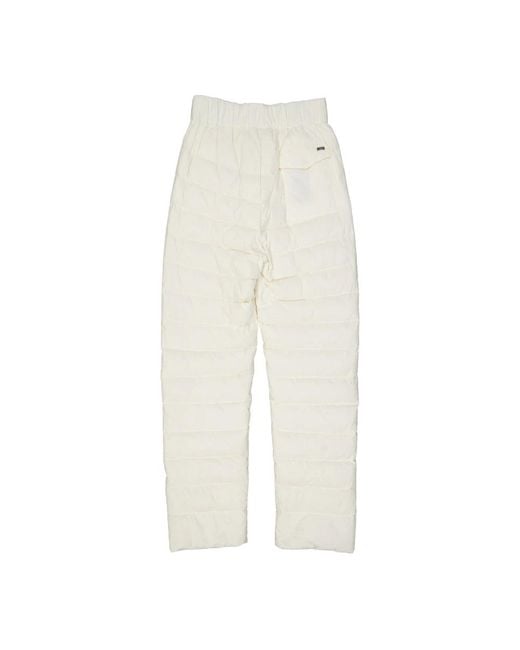 Herno White Wide Trousers for men