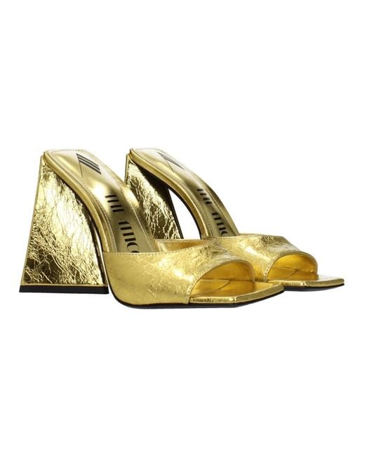 The Attico Yellow Heeled Mules