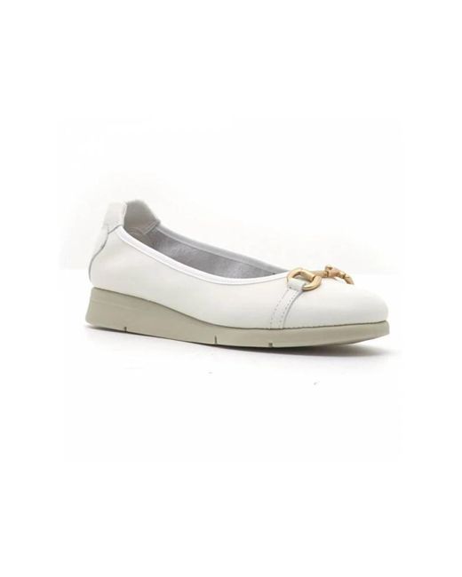 Frau White Ballerina Shoes
