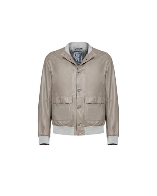 Gimo's Gray Leather Jackets for men