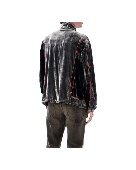DIESEL Jassen ,Veelkleurig ,Nylon Zwart/Rood Buitenkleding J-Hay Trackjack in het Black voor heren