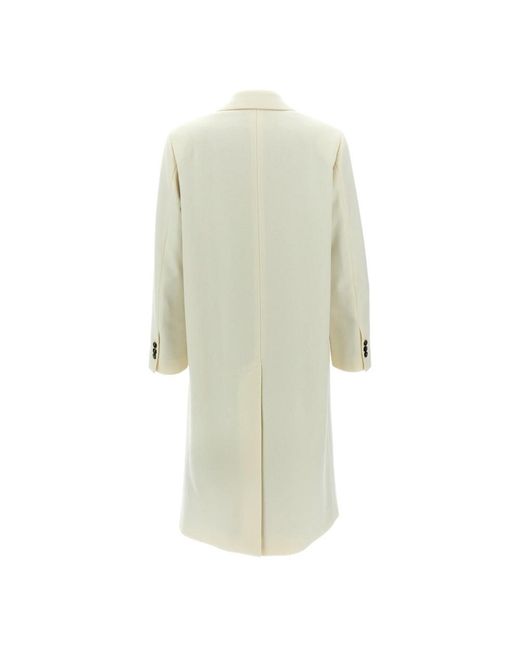 Alberto Biani Double-Breasted Coats in het Natural