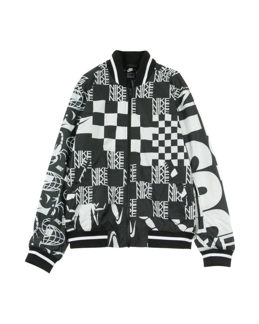 Nike Fitness ,Grijs ,Polyester Scorpion Sail Bomberjack in het Black voor heren