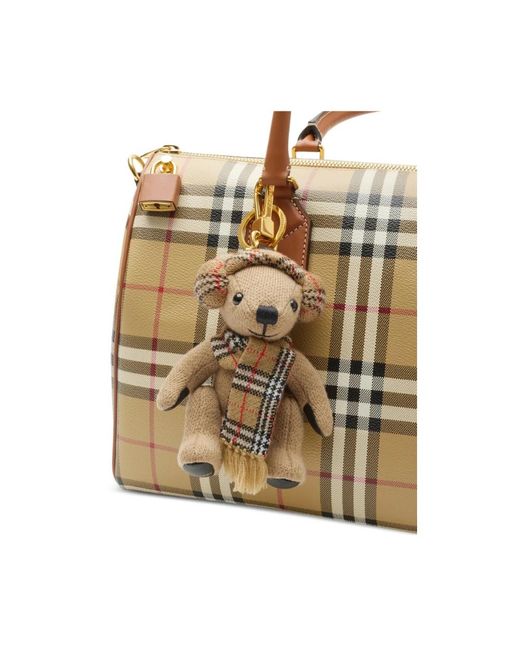Burberry Accessoires ,Wol Geruite Wol-Kasjmier Sleutelhanger Met Oorwarmers in het Metallic