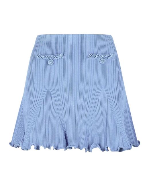 Self-Portrait Blue Short Skirts